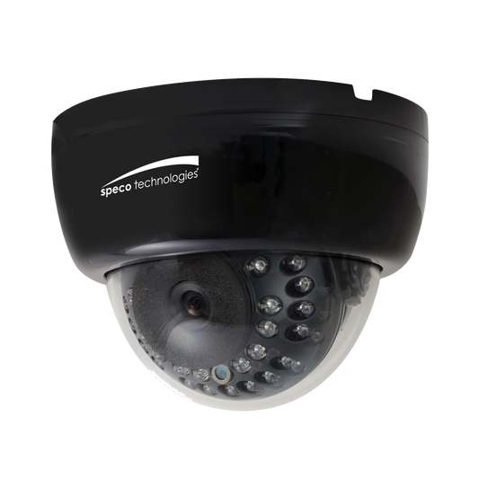 ( speco_HLED33DTB ) 2MP HD-TVI Indoor Dome w/IR, 2.8-12mm VF Lens, 12/24V, Black Housing, TAA