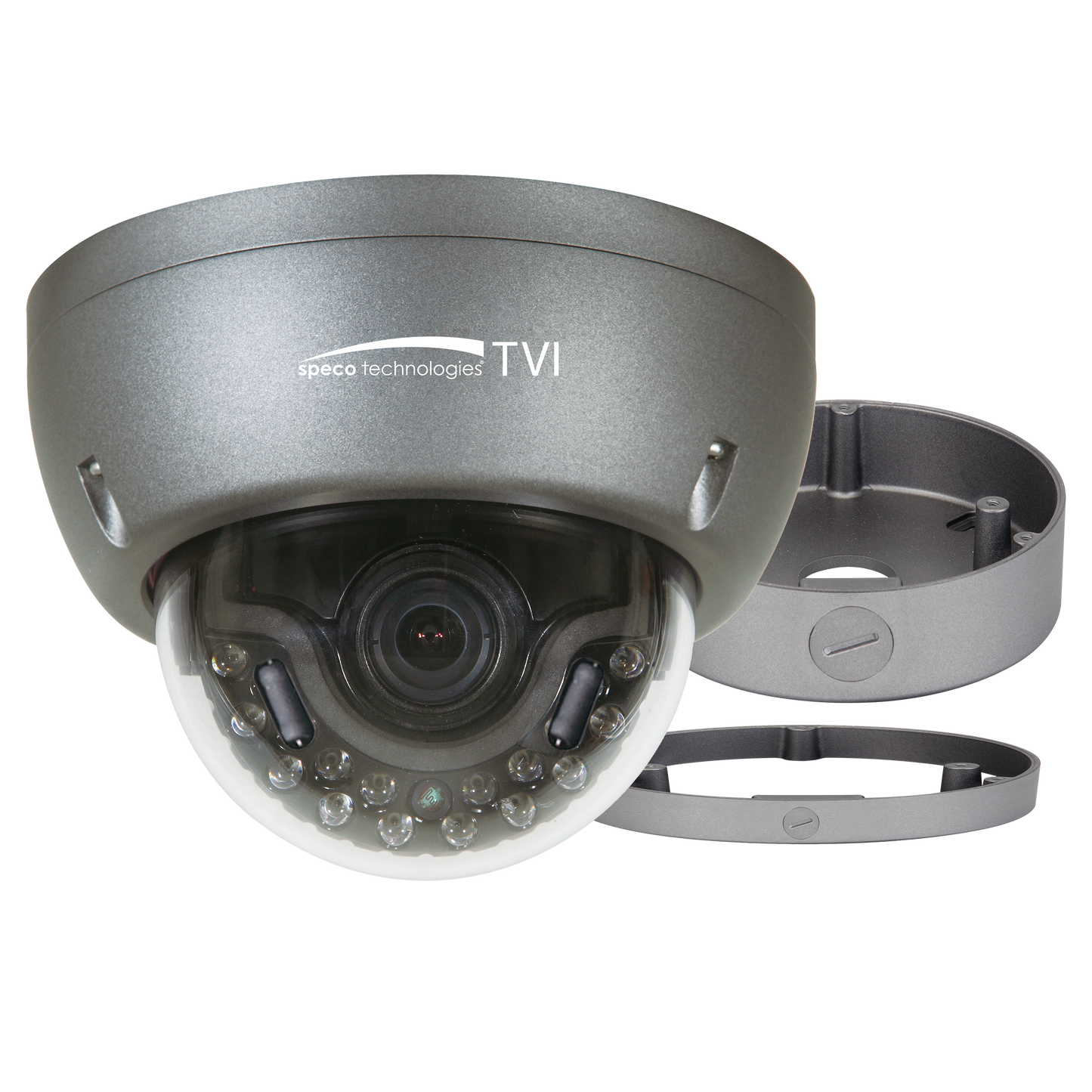 ( speco_HT5940T ) 2MP HD-TVI Vandal Dome, IR, 2.8-12mm lens, Grey housing, Included Junc Box, TAA