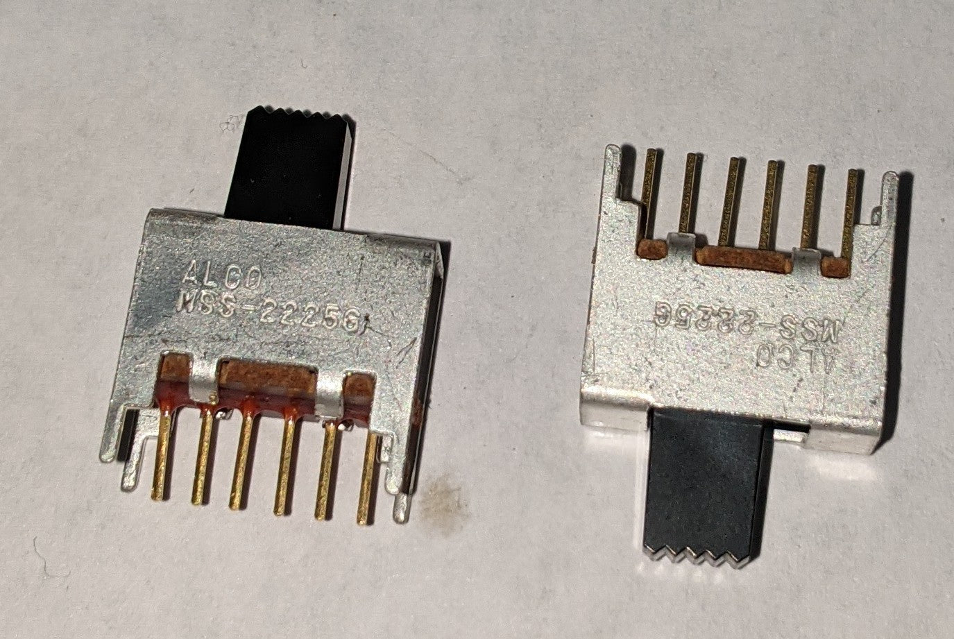 ( OS_MSS-2225G ) ALCO Slide Switch DPDT Through Hole. 125VAC 300MA