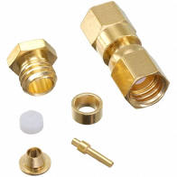 ( OS_2001-1551-003 ) Radiall SMB MALE CONN 50 OHM RG-174 Connector GOLD