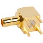 ( OS_2042-1511-000 ) Radiall SMB  RIGHT ANGLE PLUG RECEPTACLE FEMALE GOLD