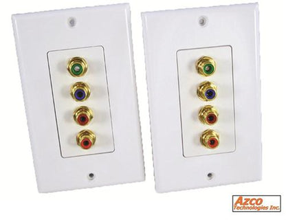 RGB Video / Digital Audio Extender over Cat5e Wall Plate Inserts with Plates   azco_AZBLN1169W