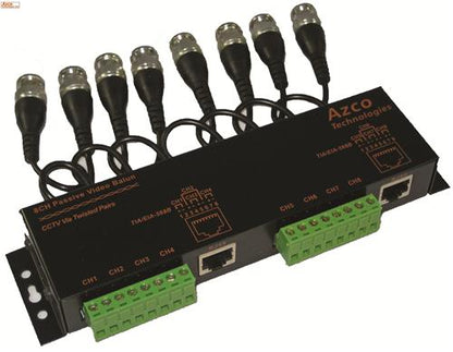 8 CHANNEL PASSIVE VIDEO BALUN w/ Cable Leads azco_AZBLNP108C