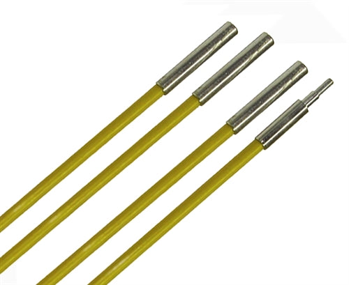 "Fiberfish Rod Kit, 1/4" Replacement Rods, 1-3' Male/Female, 1-3' Female/Female & 2 Bullnose Tips, Yellow" (besm_FIB104)