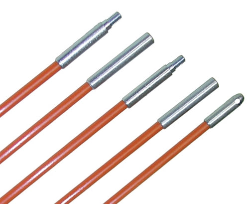 "Plastic Coated Fiberfish II Rod Kit, Wire Installation Rods, 3' lengths x 3/16" (24' Total Length) Diameter Orange" (besm_PCF208)