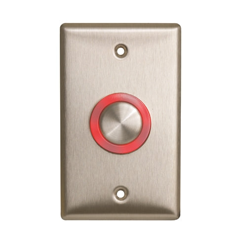 Illuminated Piezoelectric Push/Exit Switch, Single Gang Faceplate (CM-9600)