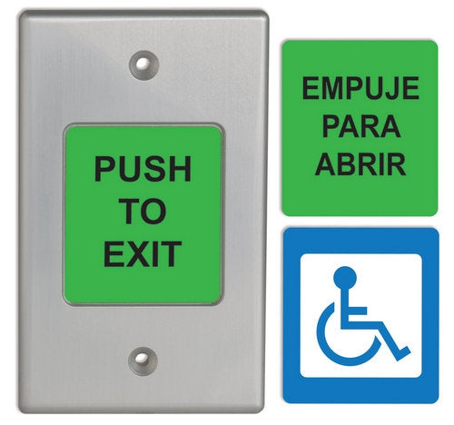 2"Piezoelectric Push/Exit Switch, Single Gang Faceplate (CM-9700U)