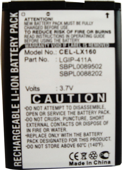 REPL. LG LX160 BATTERY  (CEL-LX160)