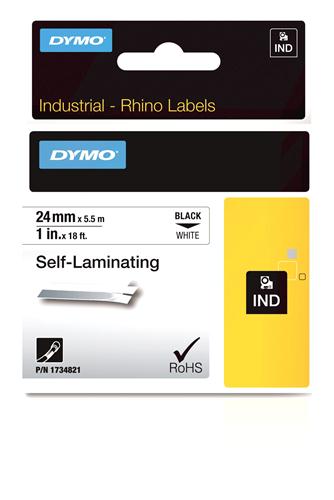 Self-Laminating Label, Black on White, 1"x1" (1734821)