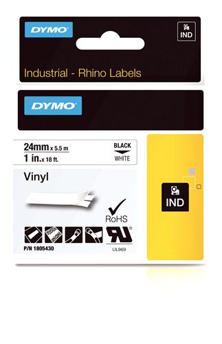 Vinyl Label, Black on White, 1" (1805430)