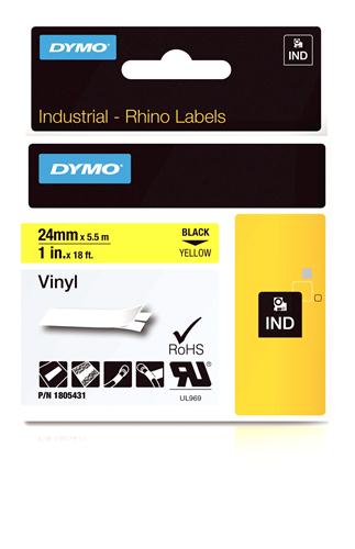 Vinyl Label, Black on Yellow, 1" (1805431)