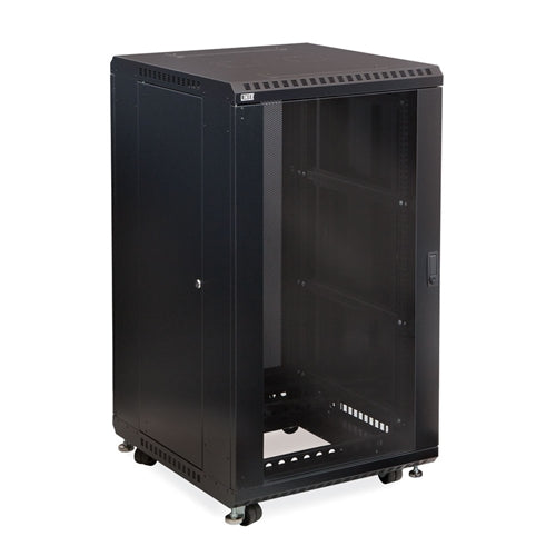 22U LINIER Server Cabinet - Glass/Solid Doors - 24" Depth (3101-3-024-22)