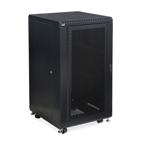 22U LINIER Server Cabinet - Convex/Glass Doors - 24" Depth (3102-3-024-22)