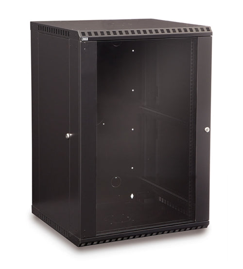 18U LINIER Fixed Wall Mount Cabinet - Glass Door (3140-3-001-18)