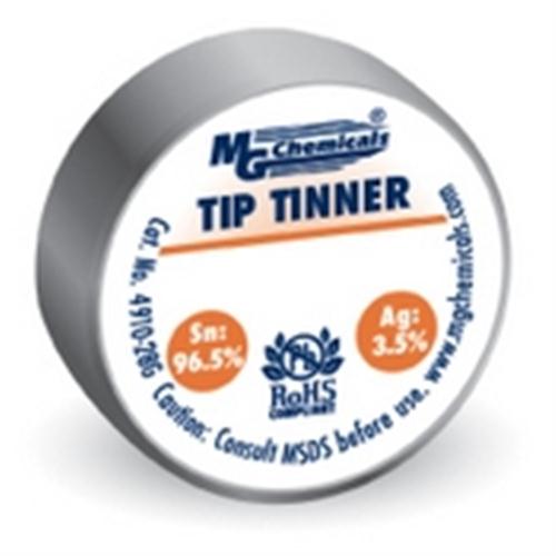 "Tip Tinner, 96.3% tin, 0.7% copper and 3% Silver, LEAD FREE" (4910-28G)