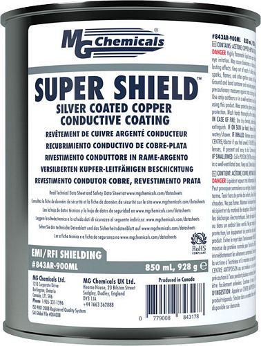 SUPER SHIELDÂ Silver Coated Copper Conductive Coating - UL Recognized (Pre-diluted) (mg_843AR-900ML)