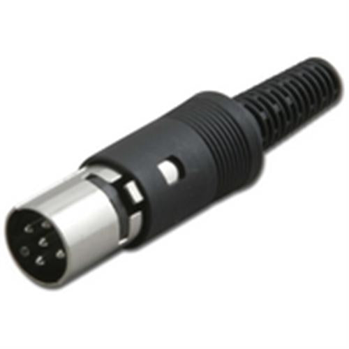 "DIN CONNECTOR, 5PIN/MALE, SOLDER CUP 360" (DIN-46000-5P3)