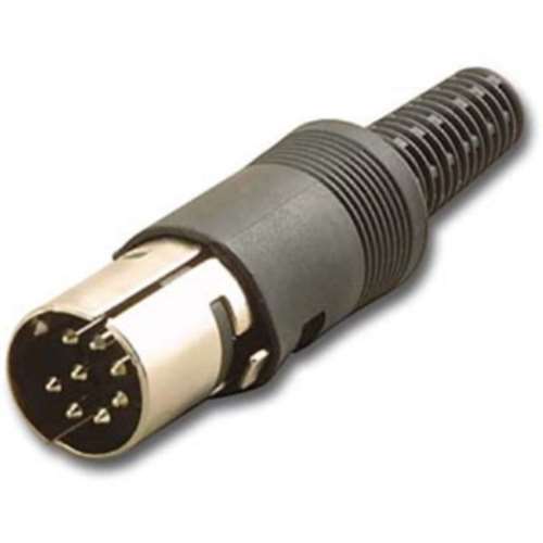 "DIN CONNECTOR, 8PIN/MALE, SOLDER TYPE" (DIN-46000-8P)