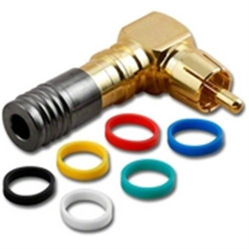 "W-SEAL RCA PLUG FOR MiniCoax, Rt. ANGLE" (RCA-6027RWS)