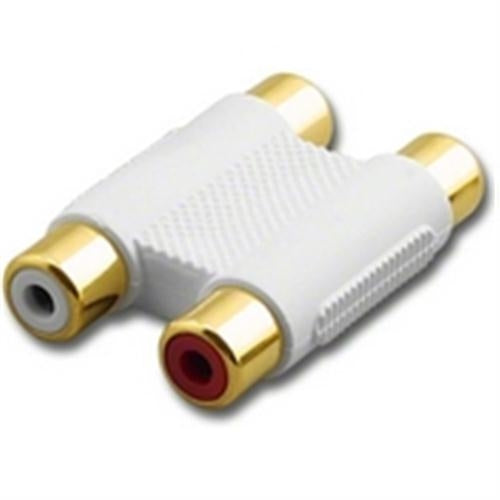 "DUAL INLINE COUPLER RD,WH W/ WHITE OUTER " (RCA-6195WH)