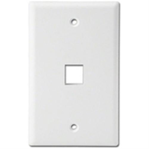 "PLASTIC WALL PLATE MODULE, 1 HOLE WHITE" (WPP-1-WH)