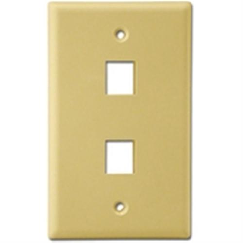 "PLASTIC WALL PLATE MODULE, 2 HOLES,IVORY" (WPP-2-IV)