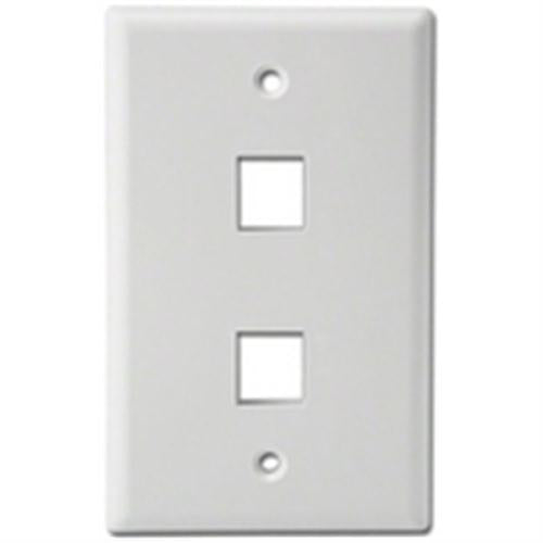 "PLASTIC WALL PLATE MODULE, 2 HOLES WHITE" (WPP-2-WH)