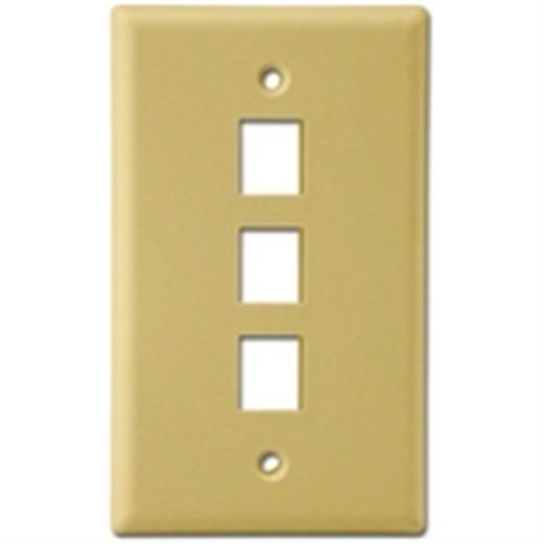 "PLASTIC WALL PLATE MODULE, 3 HOLES,IVORY" (WPP-3-IV)