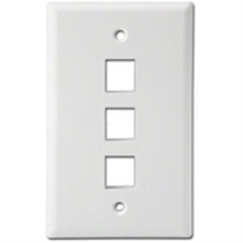 "PLASTIC WALL PLATE MODULE,3 HOLES,WHITE" (WPP-3-WH)