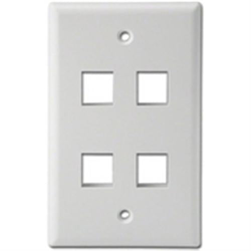 "PLASTIC WALL PLATE MODULE,4 HOLES,WHITE" (WPP-4-WH)