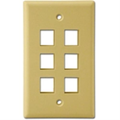 "PLASTIC WALL PLATE MODULE, 6 HOLES,IVORY" (WPP-6-IV)