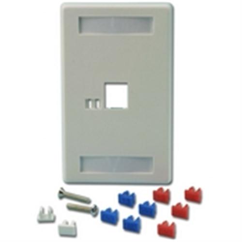 "PLASTIC WALL PLATE MODULE, 1 HOLE WHITE" (WPP-K1-WH)