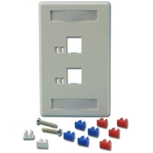 "PLASTIC WALL PLATE MODULE, 2 HOLES WHITE" (WPP-K2-WH)