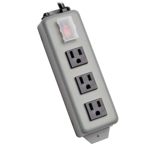 "Waber-by-Tripp Lite 3-Outlet Industrial Power Strip, 6-ft. Cord, 5-15P, Switch Guard" (tripp_3SP)