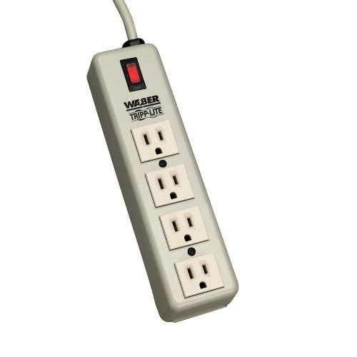 "Waber-by-Tripp Lite 4-Outlet Industrial Power Strip, 6-ft. Cord, 5-15P, Lighted On/Off Switch" (tripp_4SPDX)