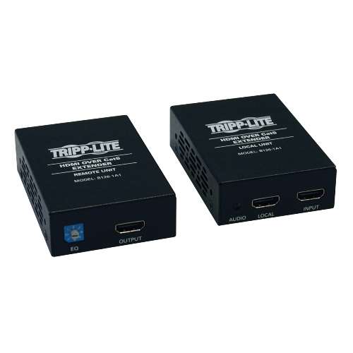 "HDMI over Cat5/Cat6 Active Extender Kit, Box-Style Transmitter & Receiver for Video and Audio, 1080p @ 60 Hz" (tripp_B126-1A1)