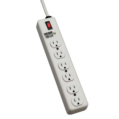 "Waber-by-Tripp Lite 6-Outlet Industrial Surge Protector, 6-ft. Cord, 2100 Joules" (tripp_DG115-SI)