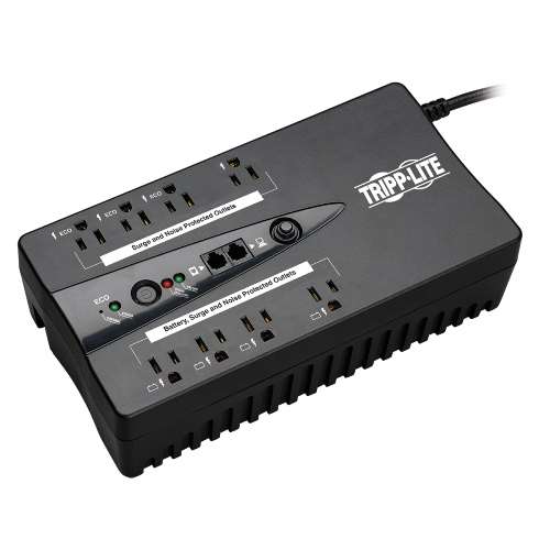 "ECO Series 120V 650VA 325W  Energy-Saving Standby UPS with USB port, Muted Alarm and 8 Outlets" (tripp_ECO650UPSM)