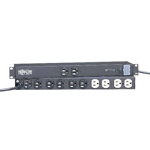 "Isobar 12-Outlet Network Server Surge Protector, 1U Rack-Mount, 15-ft. Cord, 3840 Joules, L5-20P, 20A" (tripp_IBAR12-20T)