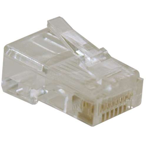 "RJ45 Plugs for Solid / Stranded Conductor 4-pair Cat5e Cable, 10-Pack" (tripp_N030-010)