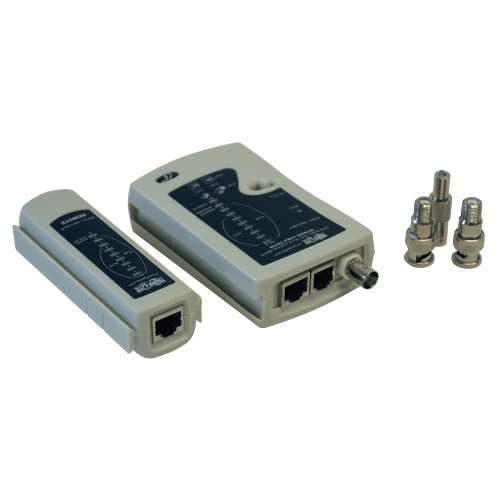 "Network Cable Continuity Tester for Cat5/Cat6, Phone and Coax Cable Assemblies" (tripp_N044-000-R)