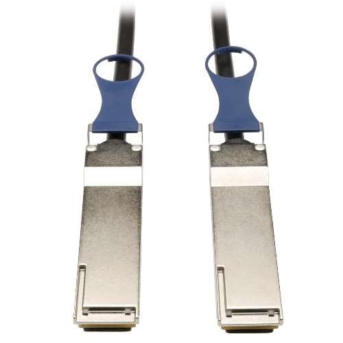 "QSFP+ to QSFP+ 40Gb Passive DAC Copper Infiniband Cable, 1M (3-ft.)" (tripp_N282-01M-BK)