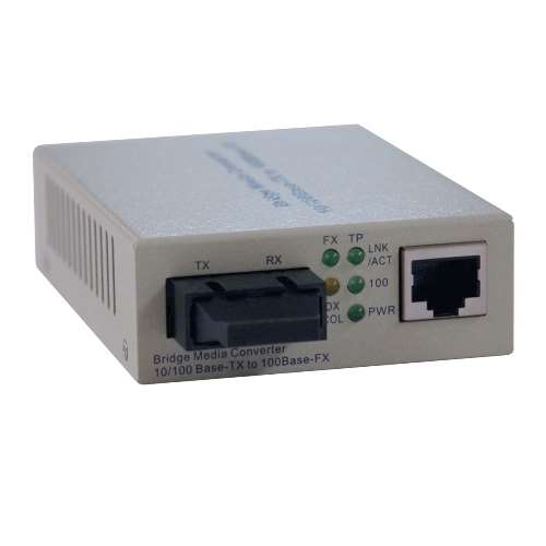 "Fiber Optic - 10/100BaseT to 100BaseFX-SC Media Converter, 2km, 1300nm" (tripp_N784-001-SC)