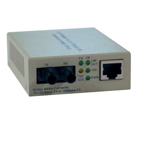 "Fiber Optic - 10/100BaseT to 100BaseFX-ST Media Converter, 2km, 1300nm" (tripp_N784-001-ST)