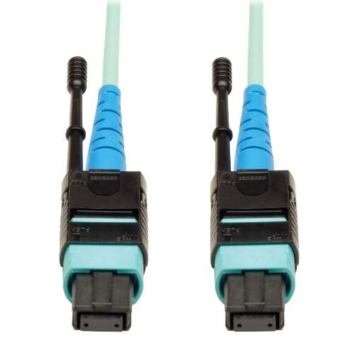 "MTP/MPO Patch Cable, 100GBASE-SR10, CXP, 24 Fiber, 100GbE OM3 Plenum-Rated - Aqua, 5M (16-ft.)" (tripp_N846-05M-24-P)