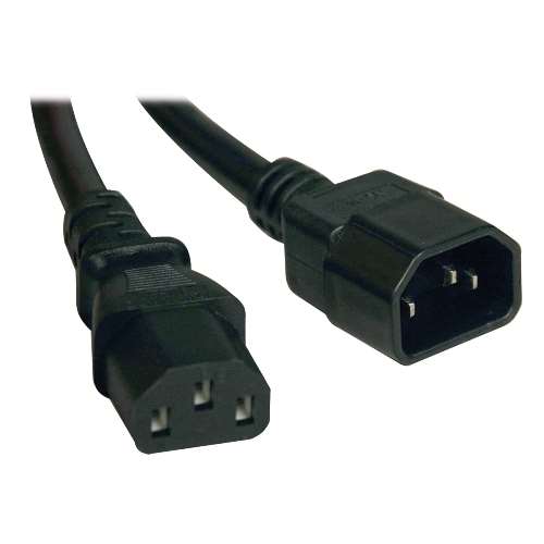 "Standard Computer Power Extension Cord, 10A, 18AWG (IEC-320-C14 to IEC-320-C13) 2-ft." (tripp_P004-002)