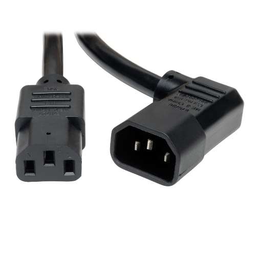 "Heavy-Duty Power Extension Cord, 15A, 14AWG (Right Angle IEC-320-C14 to IEC-320-C13), 6-ft." (tripp_P005-006-14RA)