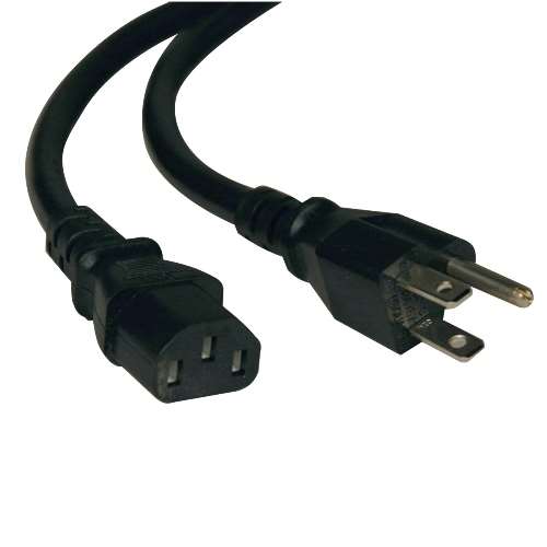 "Universal Computer Power Cord, 10A, 18AWG (NEMA 5-15P to IEC-320-C13), 3-ft." (tripp_P006-003)