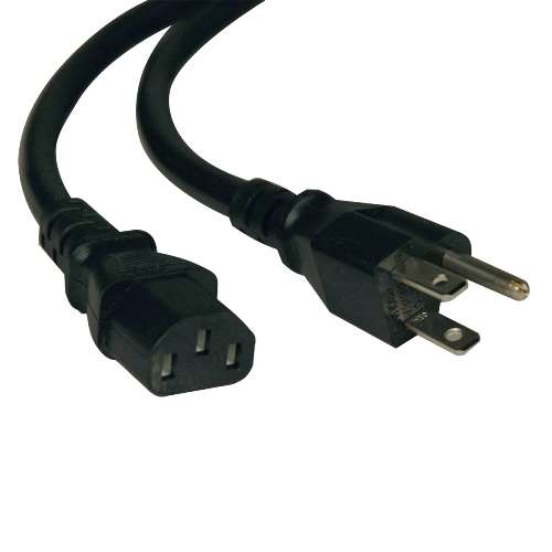 "Universal Computer Power Cord, 10A, 18AWG (NEMA 5-15P to IEC-320-C13), 4-ft." (tripp_P006-004)