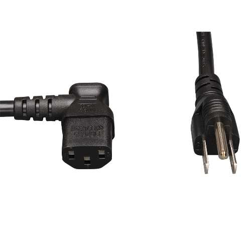 "Universal Computer Power Cord, 10A, 18AWG (NEMA 5-15P to Left Angle IEC-320-C13), 6-ft." (tripp_P006-006-13LA)